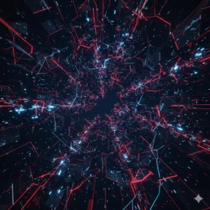 abstraktny vizual zobrazujuci chyby a prerusene prepojenia v digitalnom online marketingu ovplyvnujuce rast firmy