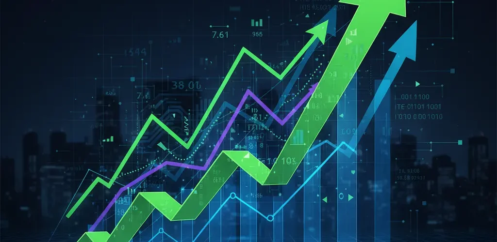 ako-zlepsit-seo-a-zvysit-navstevnost-pomocou-kvalitneho-obsahu Vizuál rastúcej návštevnosti webu vďaka kvalitnému SEO obsahu, zobrazenie digitálnych grafov a analýzy dát