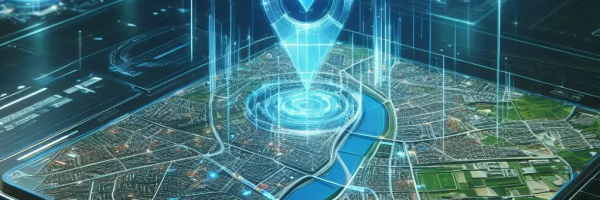 Moderné digitálne prostredie s 3D mapou Bratislavy, zvýraznené firemné miesta na Google Mapách.